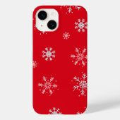 Beautiful Red illustrative snowflake Red Backgroun Case-Mate iPhoneケース (裏面)