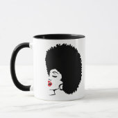 Beautiful Red Lip Afro Mug マグカップ (左)