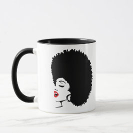 Beautiful Red Lip Afro Mug マグカップ