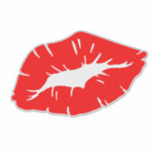 Beautiful Red Lipstick Kiss Isolated シール (正面)