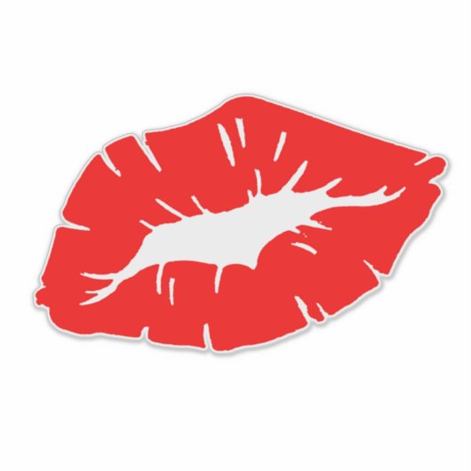 Beautiful Red Lipstick Kiss Isolated シール (正面)