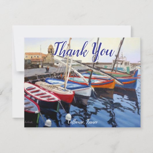 Beautiful Red Orange Blue Green Boats in Collioure (正面)