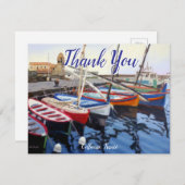 Beautiful Red Orange Blue Green Boats in Collioure (正面/裏面)