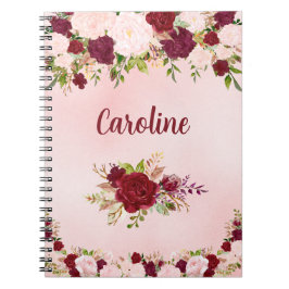 Beautiful Red & Pink Roses Personalized ノートブック