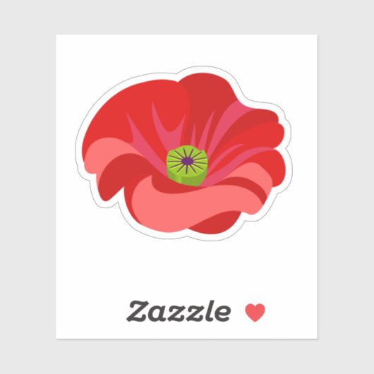 Beautiful Red poppy commemorative シール (シート)