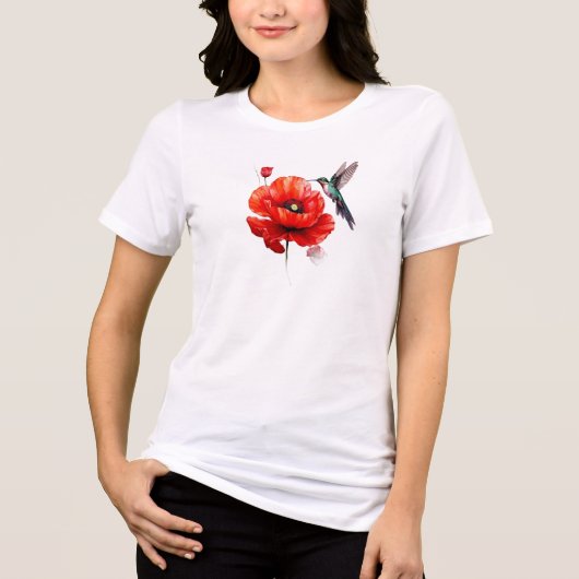 Beautiful Red Poppy In All Its Glory トライブレンドTシャツ (正面)