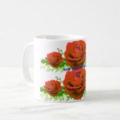 Beautiful Red Roses Bouquet Photography | Romantic コーヒーマグカップ (正面左)
