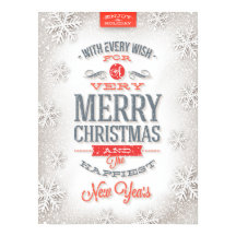 Beautiful Red & White Typography Snowflakes