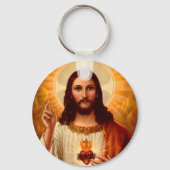 Beautiful religious Sacred Heart of Jesus image キーホルダー (正面)
