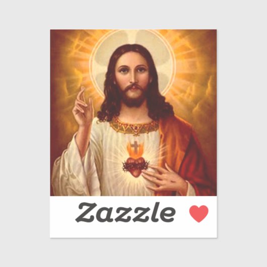 Beautiful religious Sacred Heart of Jesus image シール (シート)
