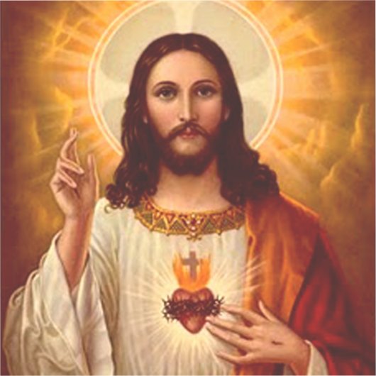 Beautiful religious Sacred Heart of Jesus image シール (正面)
