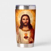 Beautiful religious Sacred Heart of Jesus image 保温保冷タンブラー (正面)