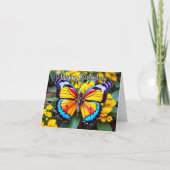 Beautiful Resting Butterfly Design Happy Birthday カード (正面)