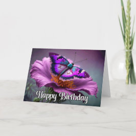 Beautiful Resting Butterfly Happy Birthday カード