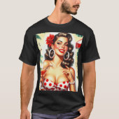 Beautiful Retro Woman Illustration Tシャツ (正面)