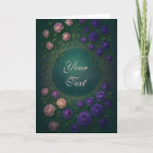 Beautiful Romantic Purple and Pink Roses カード (正面)