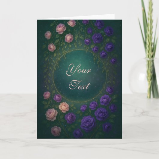 Beautiful Romantic Purple and Pink Roses カード (正面)