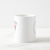 Beautiful Romantic Spring Monogram Flowers コーヒーマグカップ (中央)