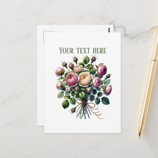 Beautiful rose bundle customizable ポストカード (正面/裏面インサイチュ)