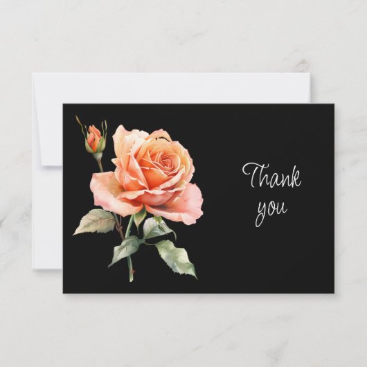 Beautiful Rose Garden Flower Thank You Card サンキューカード (正面)