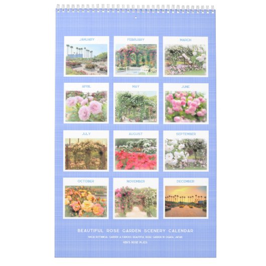 Beautiful Rose Garden Scenery Calendar (Type-A) カレンダー (裏面)