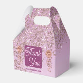 Beautiful Rose Gold Glitter Ribbon 21st Birthday フェイバーボックス (裏面サイド)