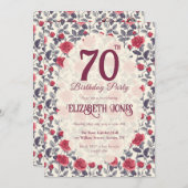 Beautiful Rose Themed Beach Party 招待状 (正面/裏面)