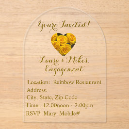 Beautiful Roses, Engagement Invitation アクリル招待状