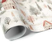 Beautiful Rustic Country Village Town ラッピングペーパー (ロールコーナー)