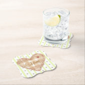 Beautiful rustic heart and adorable matching green ペーパーコースター (インサイチュ)