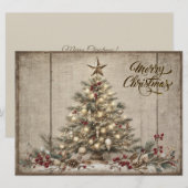 Beautiful rustic Merry Christmas  シーズンカード (正面/裏面)