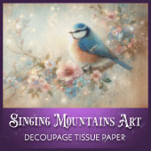 Beautiful Rustic Shabby Chic Bluebird Decoupage 薄葉紙