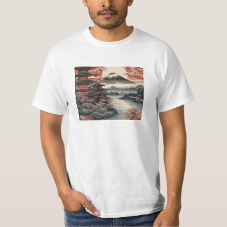 Beautiful Scenery of Japan Fuji T-shirt Tシャツ