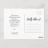 Beautiful Script Overlay結婚's Photo Thank You ポストカード (裏面)