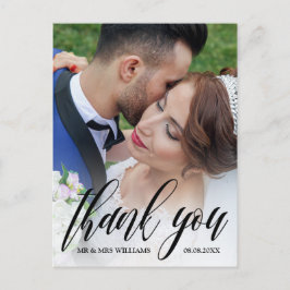 Beautiful Script Overlay結婚's Photo Thank You ポストカード