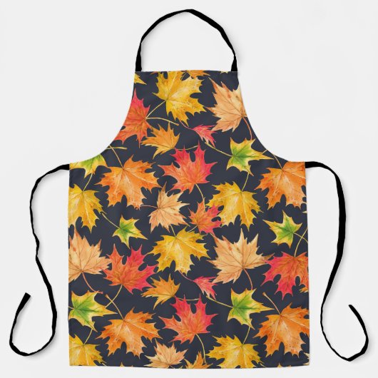 Beautiful seamless autumn pattern with watercolor エプロン (正面)