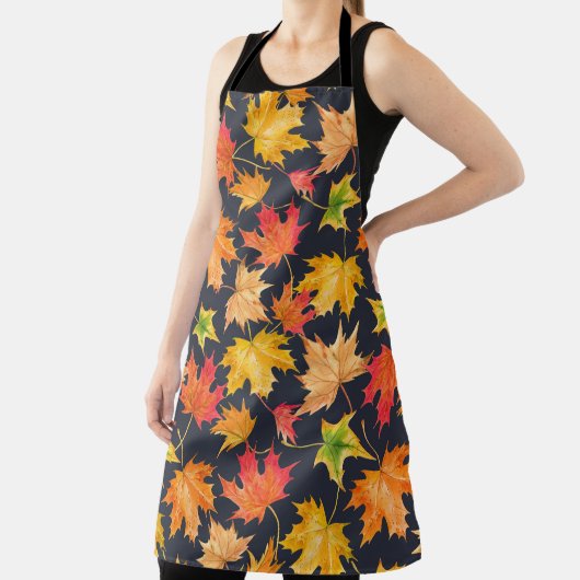 Beautiful seamless autumn pattern with watercolor エプロン (インサイチュ)