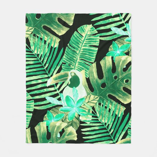 Beautiful seamless floral summer pattern backgroun フリースブランケット (正面)