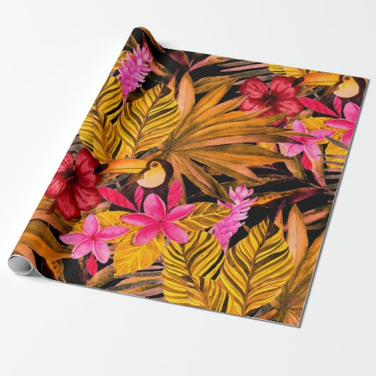 Beautiful seamless floral summer pattern backgroun ラッピングペーパー (アンロールド)