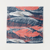 Beautiful seamless graphic pattern of feathers タペストリー (正面(横))