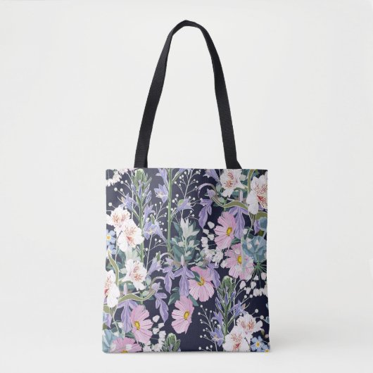 Beautiful seamless spring pattern with wild flower トートバッグ (正面)