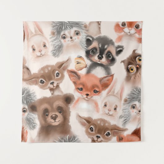 Beautiful seamless, tileable, watercolor pattern w タペストリー (正面)