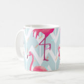 Beautiful seamless tropical pattern with pink flam コーヒーマグカップ (正面左)