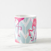 Beautiful seamless tropical pattern with pink flam コーヒーマグカップ (中央)