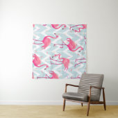 Beautiful seamless tropical pattern with pink flam タペストリー (インサイチュ(横))
