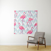 Beautiful seamless tropical pattern with pink flam タペストリー (インサイチュ)