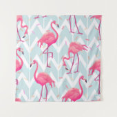 Beautiful seamless tropical pattern with pink flam タペストリー (正面)