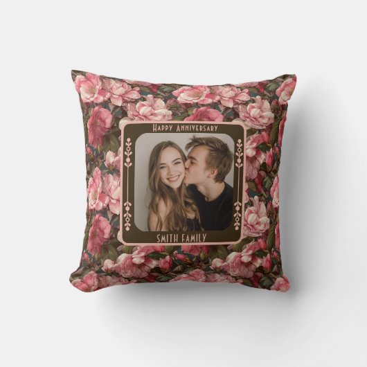 Beautiful Sentimental 1St Anniversary Throw Pillow クッション (正面)