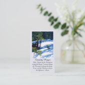 Beautiful Serenity Prayer Card Purple Blue Green 名刺 (スタンド正面)