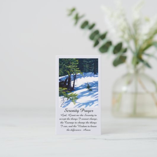 Beautiful Serenity Prayer Card Purple Blue Green 名刺 (スタンド正面)